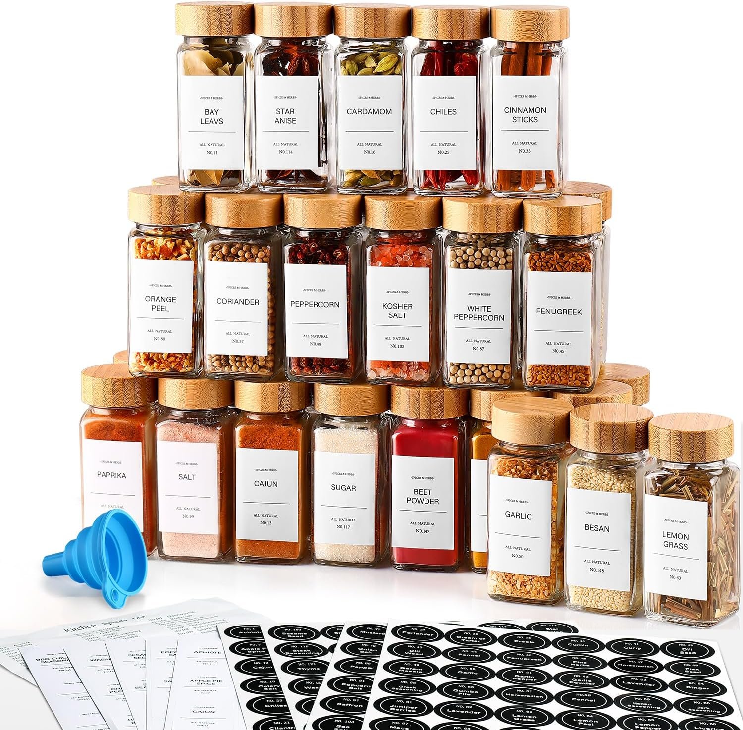 Production line of labeled spice jars and spice jar tags